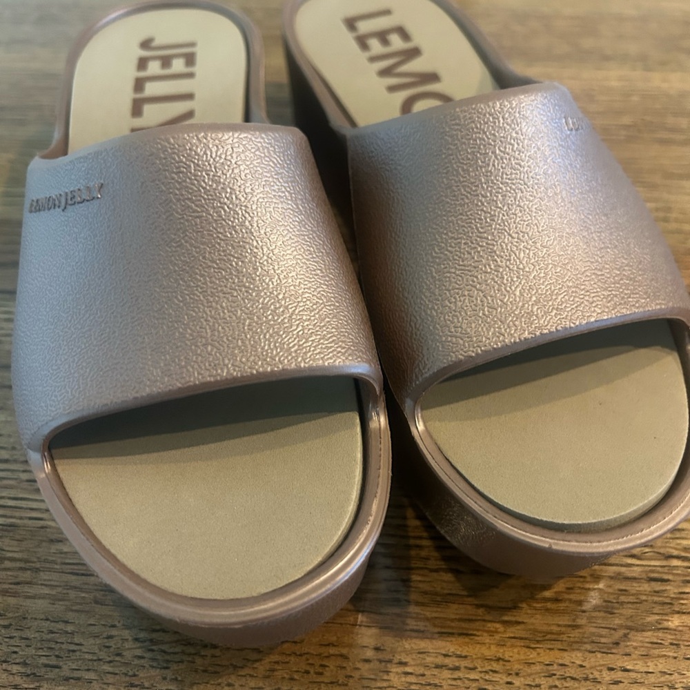 Women's Slide Sandals - Metallic Tan
